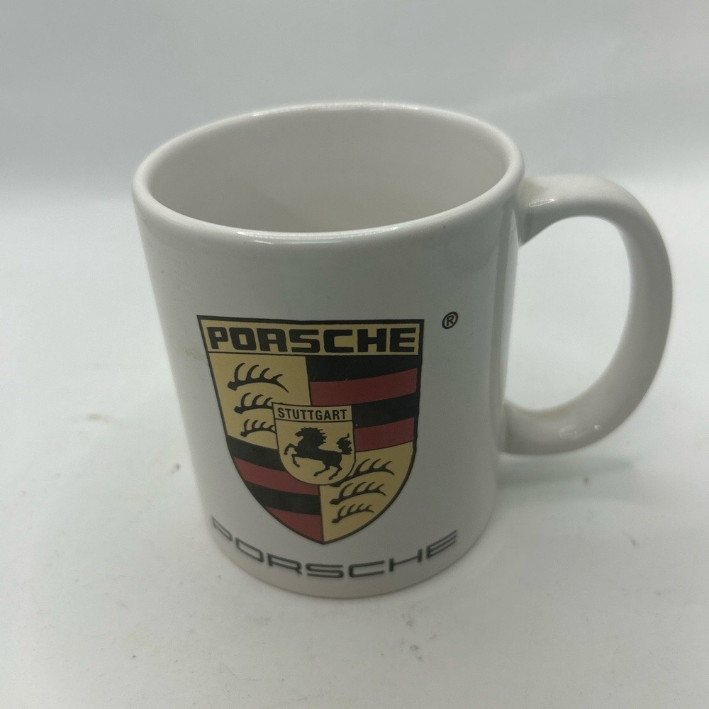 Porsche Coffee Mug White Collectible Official Crest Logo Automotive‎ Enthusiast